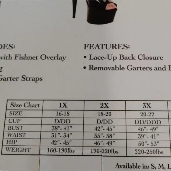 Fetish Fantasy Lingerie Vinyl Corset Size 3X - Picture 5 of 5